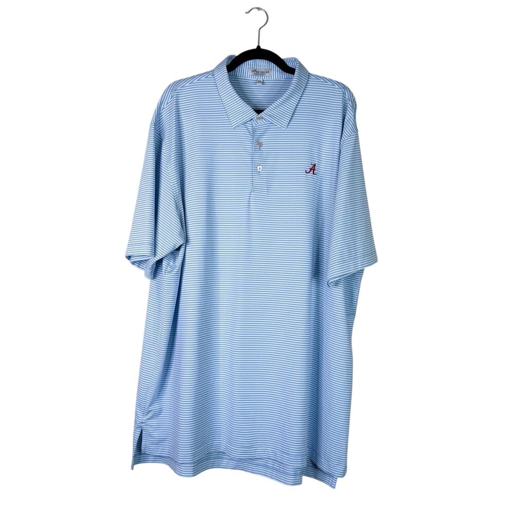 Peter Millar | Men’s Summer Comfort Blue White Alabama Short Sleeve Polo Shirt